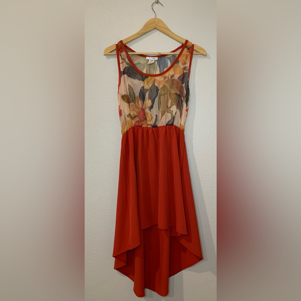 Floral High Low Hem Dress